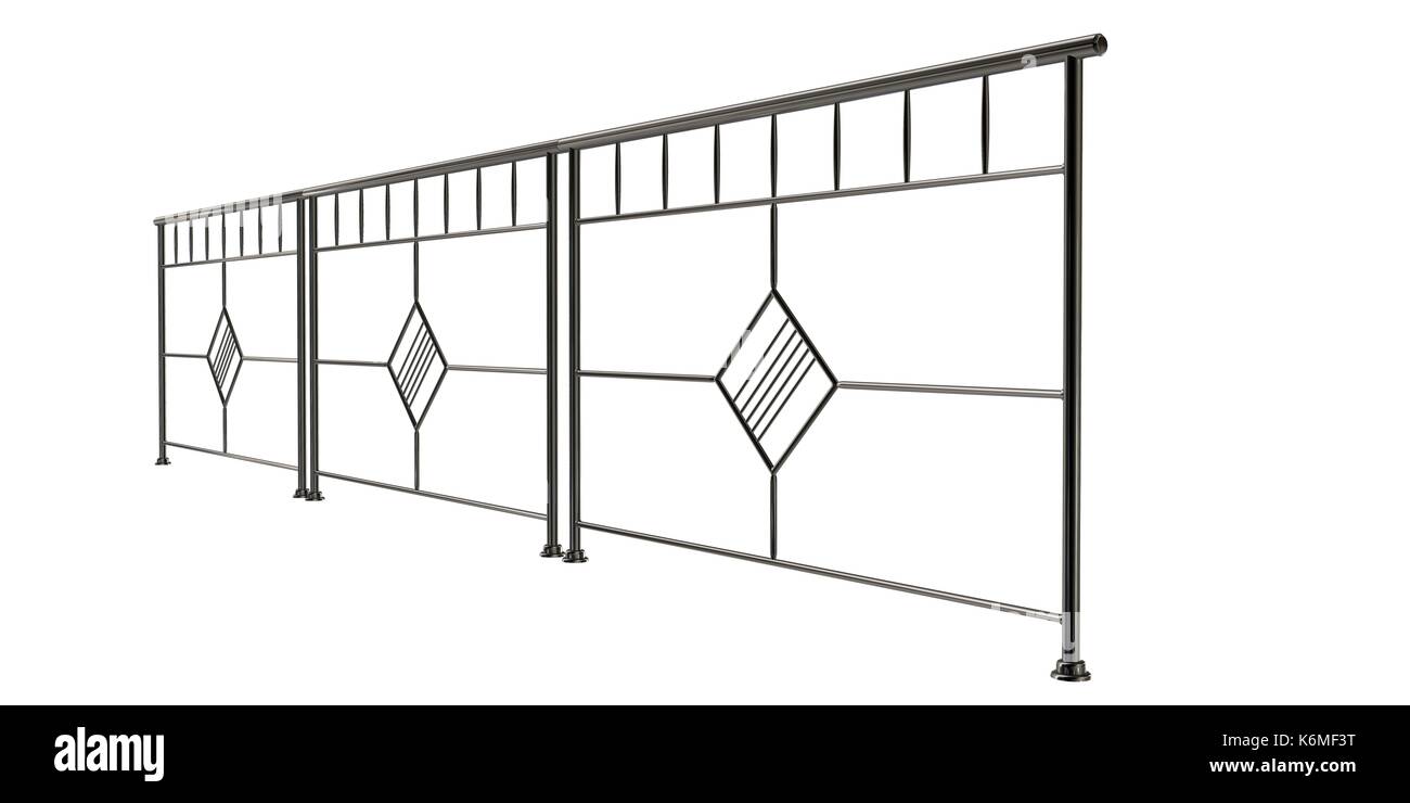 Stair Railing Render 3d rendering of a metalic stair rail isolated on a white background ...