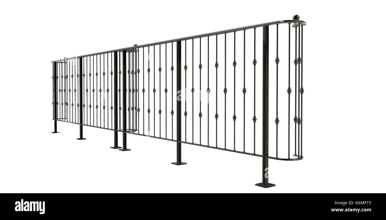 Stair Railing Render 3d rendering of a metalic stair rail isolated on a white background ...