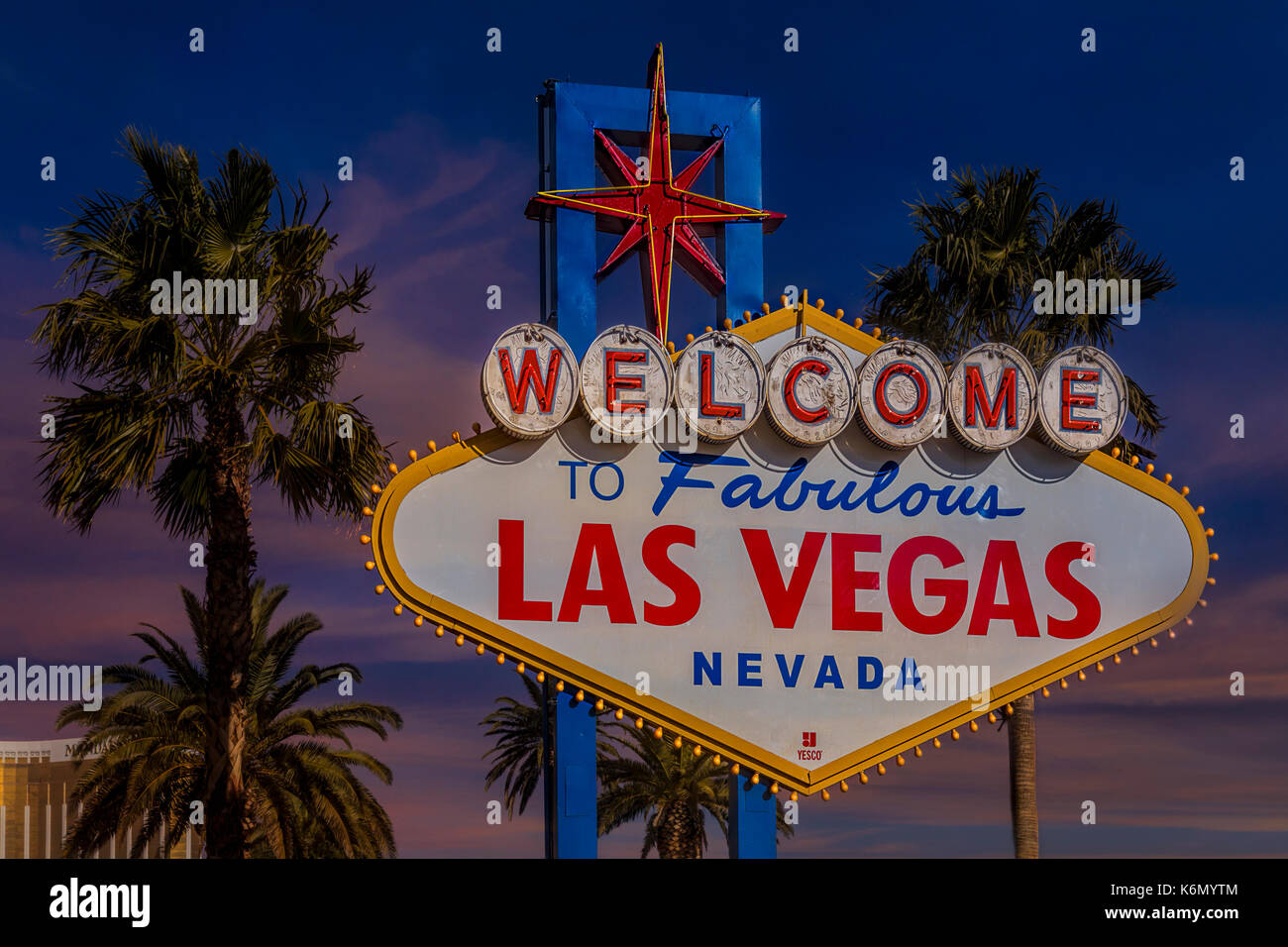 Vegas Baby II - Welcome To Fabulous Las Vegas, Nevada neon sign. A Vegas landmark since 1959 which is located in the southern end of the Las Vegas Str Stock Photo