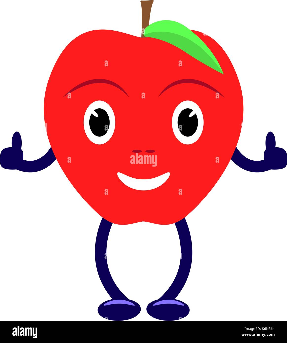 Vector cartoon character with a red apple Stock Vector