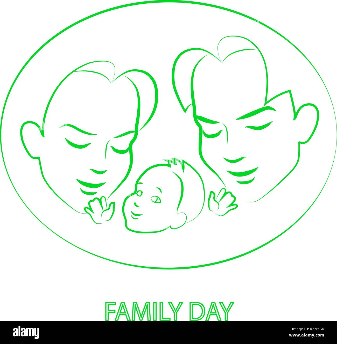 Vector sketch mom and dad holding a small child Stock Vector Image ...