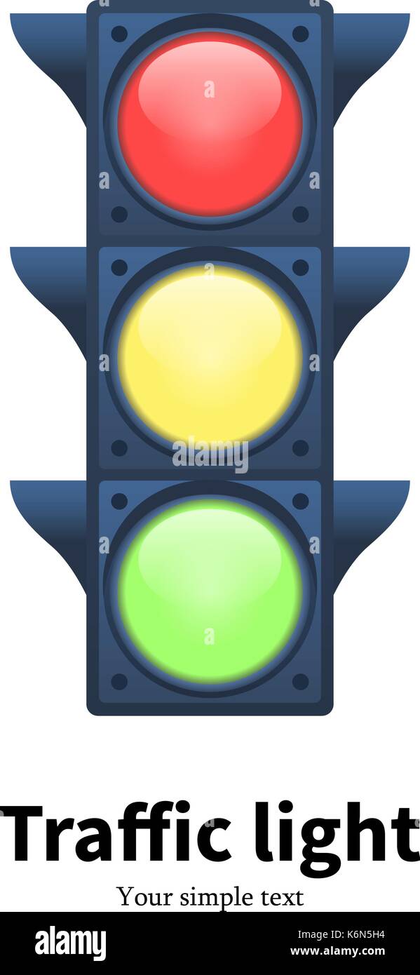Vector illustration luminous traffic light signal Stock Vector
