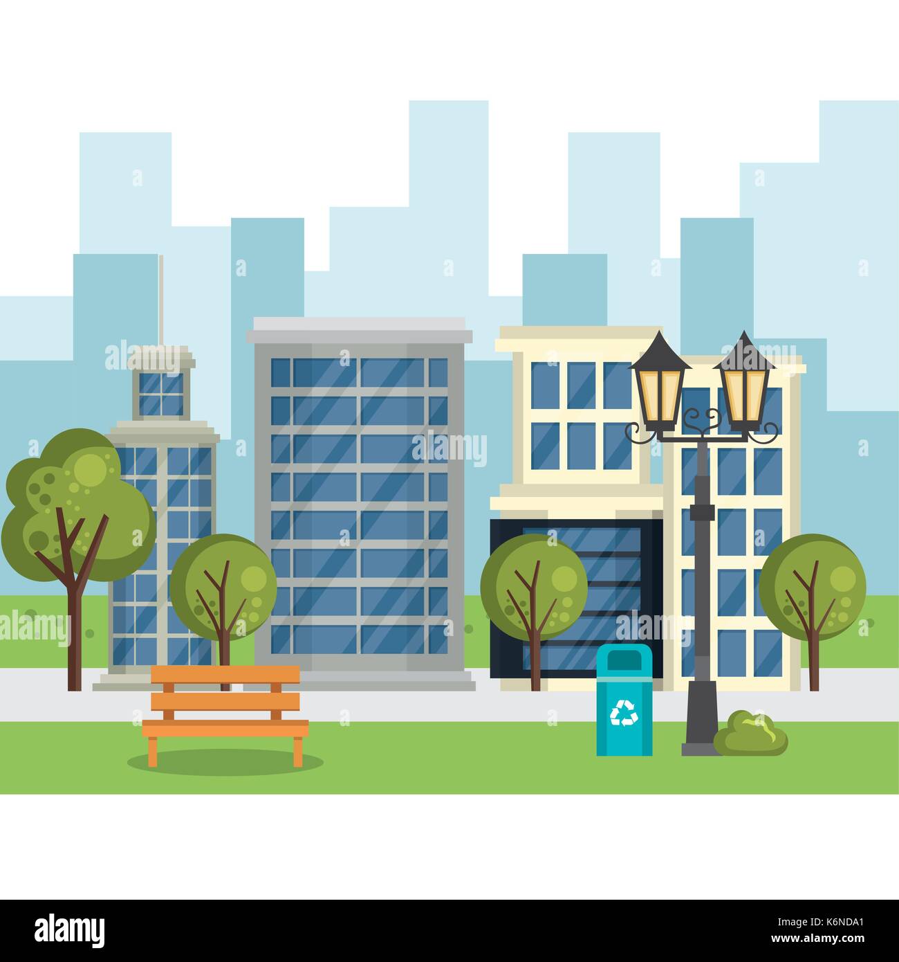 buildings with cityscape scene Stock Vector Image & Art - Alamy