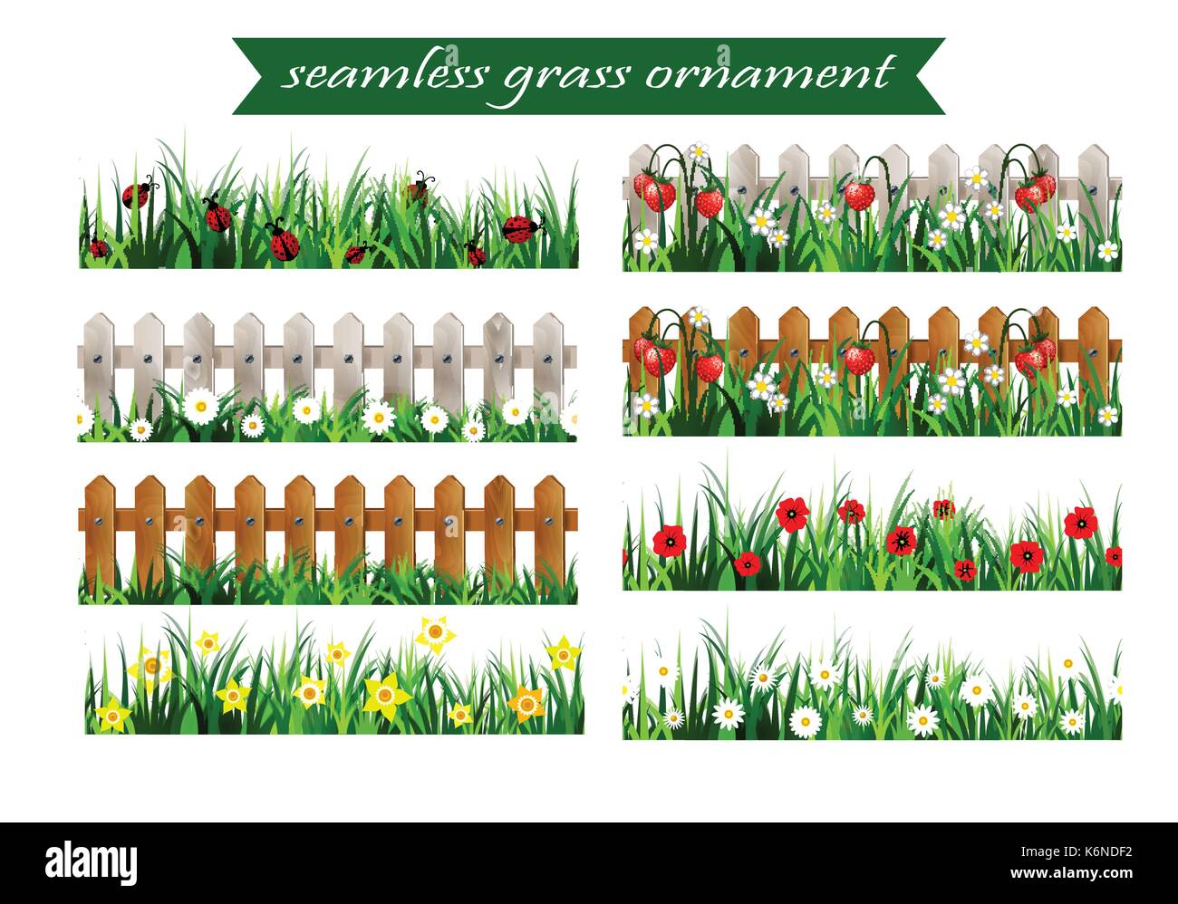 Big Green Grass seamless set Stock Vector Image & Art - Alamy