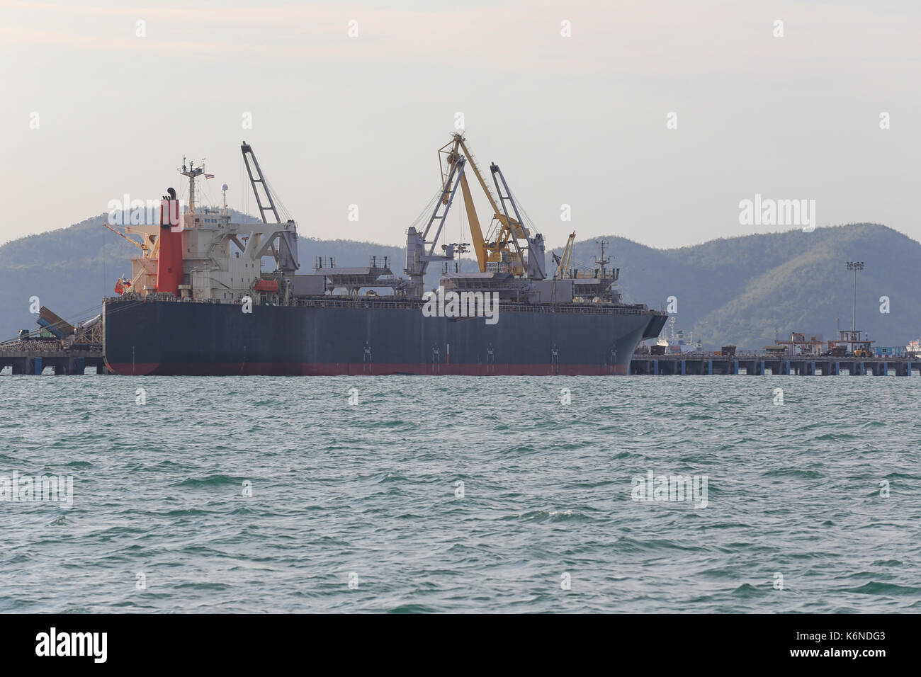 Deep water port in the sea,concept of shipping and logistic. Stock Photo