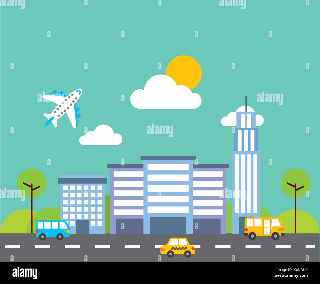 city buildings road urban street landscape Stock Vector Image & Art - Alamy
