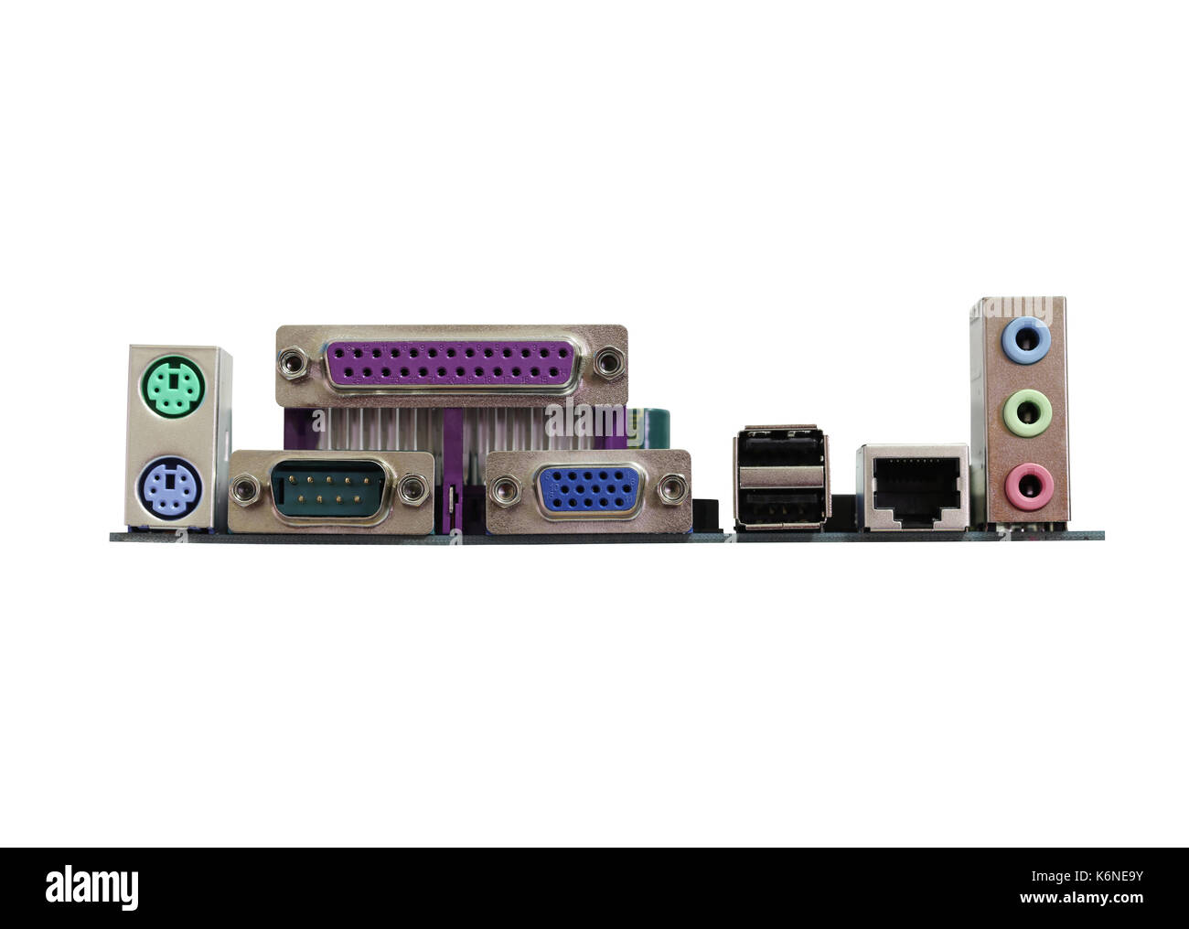 Computer motherboard isolated on white background and have clipping paths to easy deployment. Stock Photo