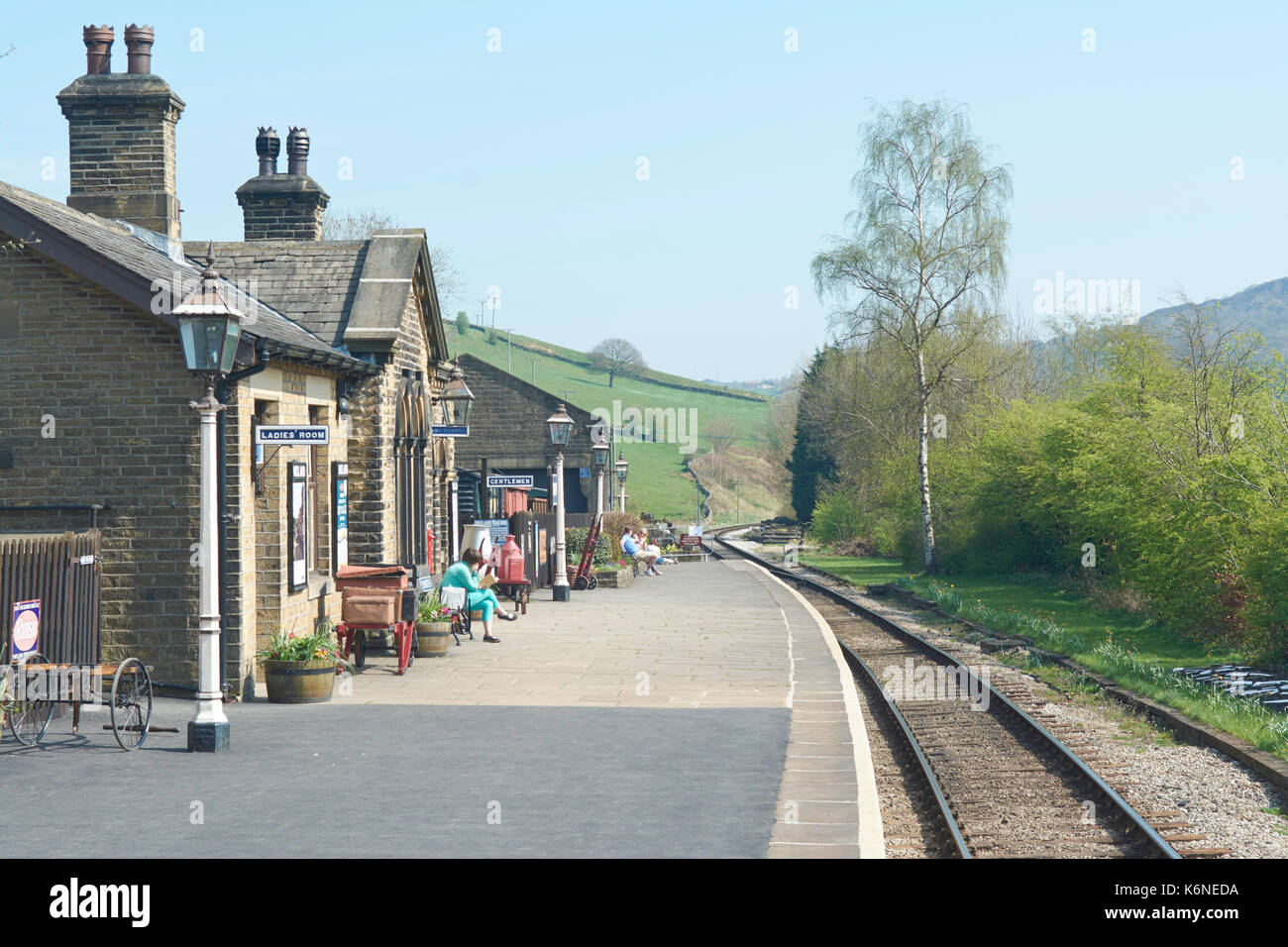 Oakworth Station Keighley and Worth Valley Railway Yorkshire, UK