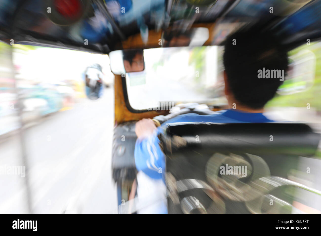 chauffeur of TUK TUK Car in shooting techniques photo,concept of tourism and transportation. Stock Photo