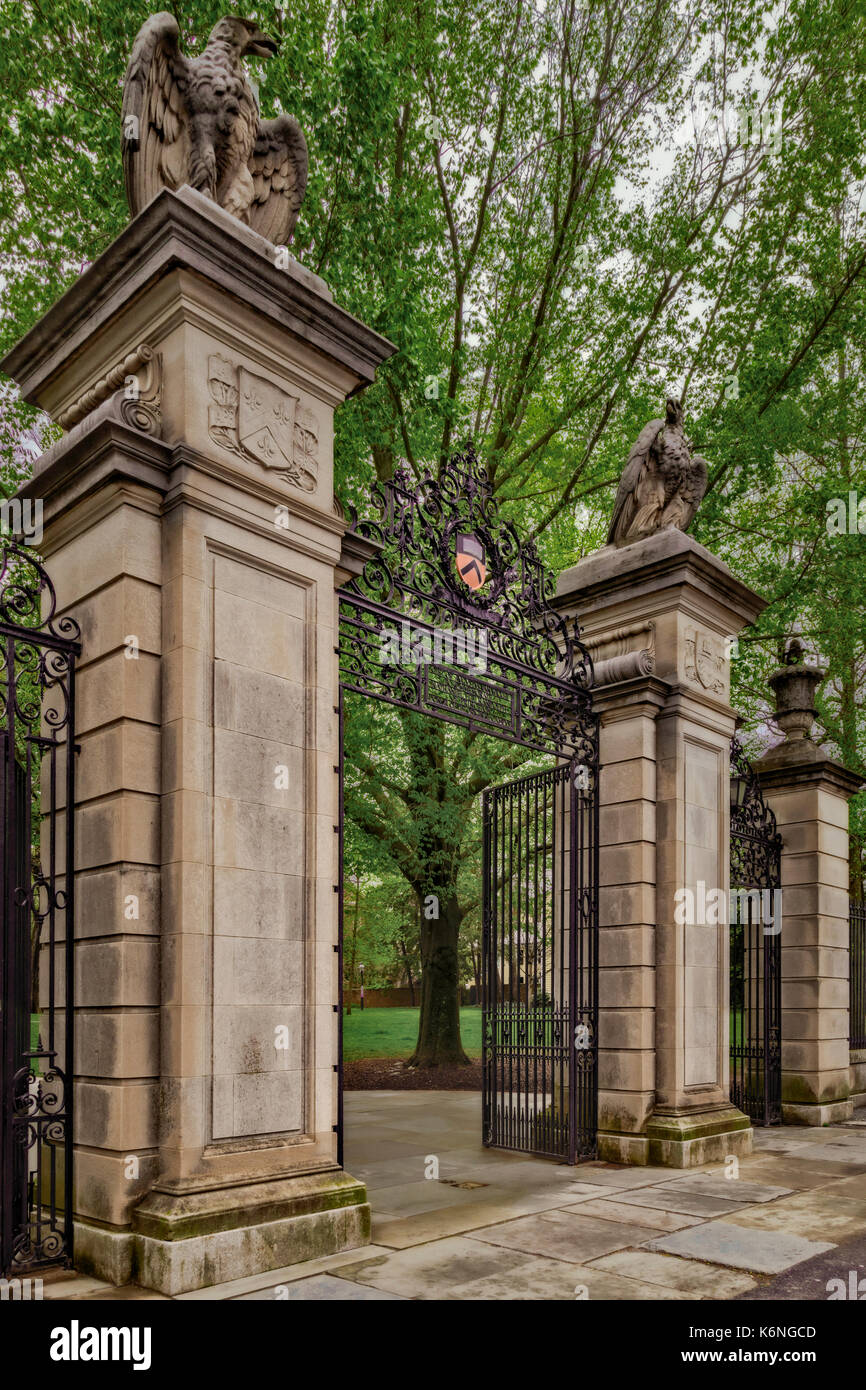 Princeton University Main Entrance Gate View to the iron gates and