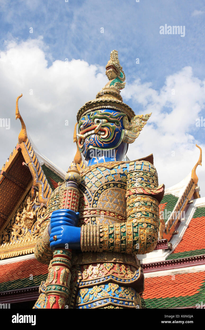 Giant statue in Thailand temple,Architecture in the literature of Thailand. Stock Photo