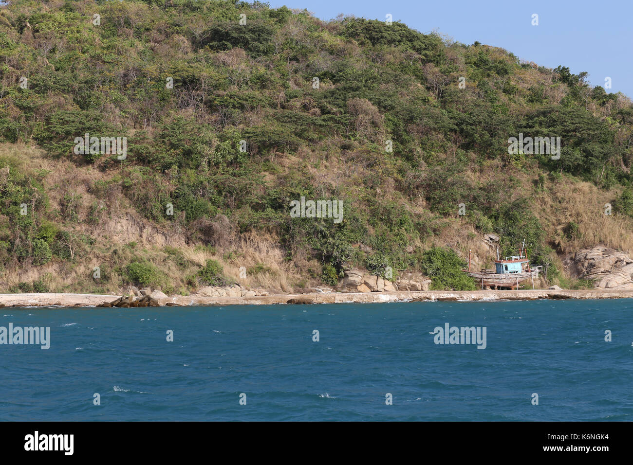 Deserted island in the sea of Tropical Area chonburi province in thailand. Stock Photo