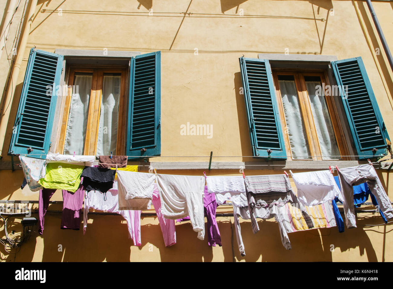 Clothes drying in a Italian balcony Stock Photo Alamy