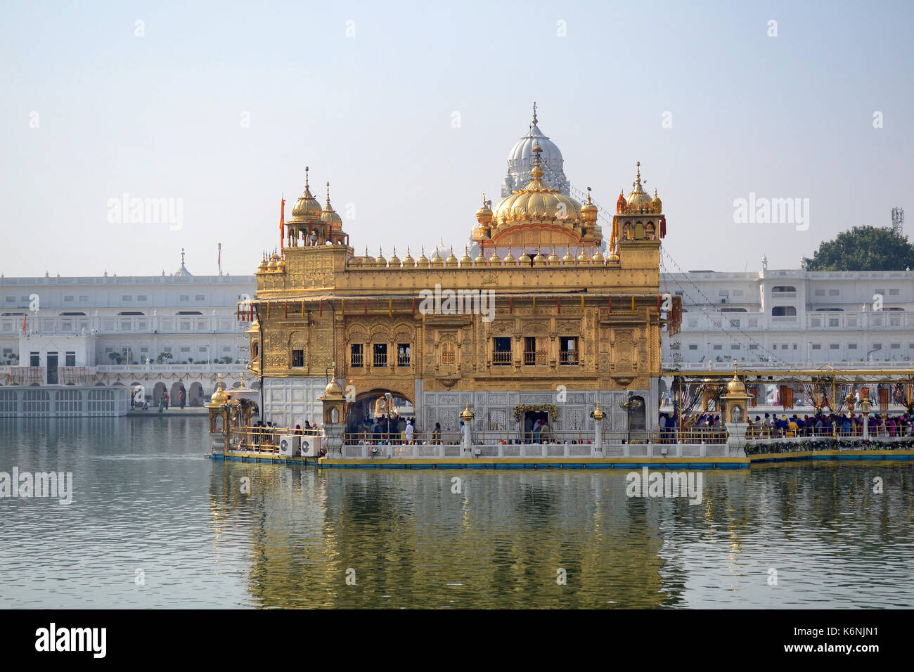 AMRITSAR, INDIA - 30 OCTOBER 2015: Golden Temple (Harmandir Sahib) in Amritsar, Punjab, India, the holiest Sikh gurdwara in the world. Stock Photo