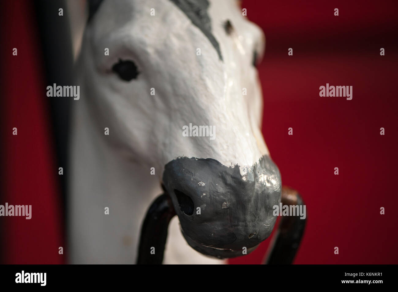 Painted Horse Head Hitching Post Stock Photo