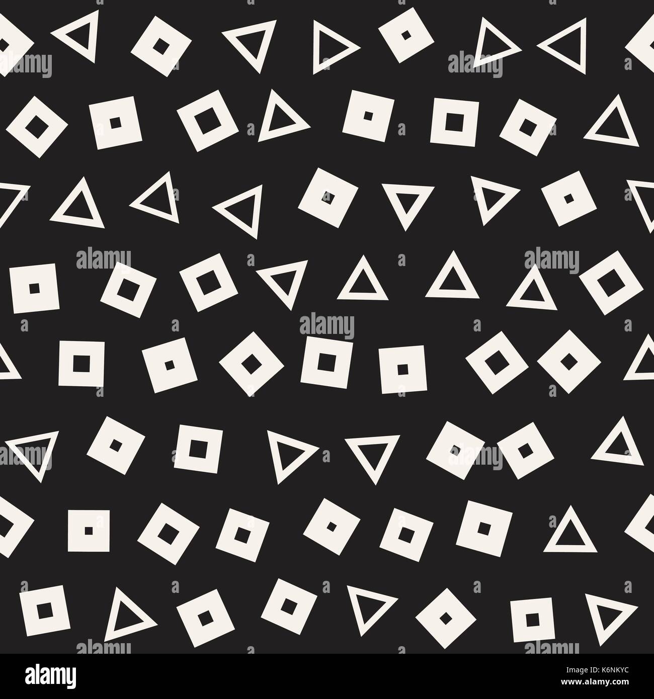 Seamless primitive jumble minimalism patterns. Randomly scattered geometric shapes. Abstract background design Stock Vector