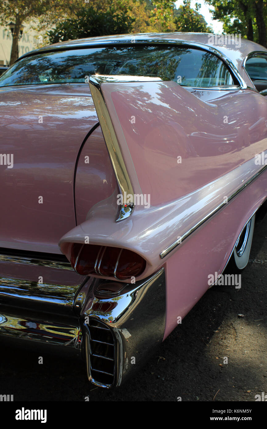 pink cadillac at classic car at Fairfax California car show Stock Photo -  Alamy