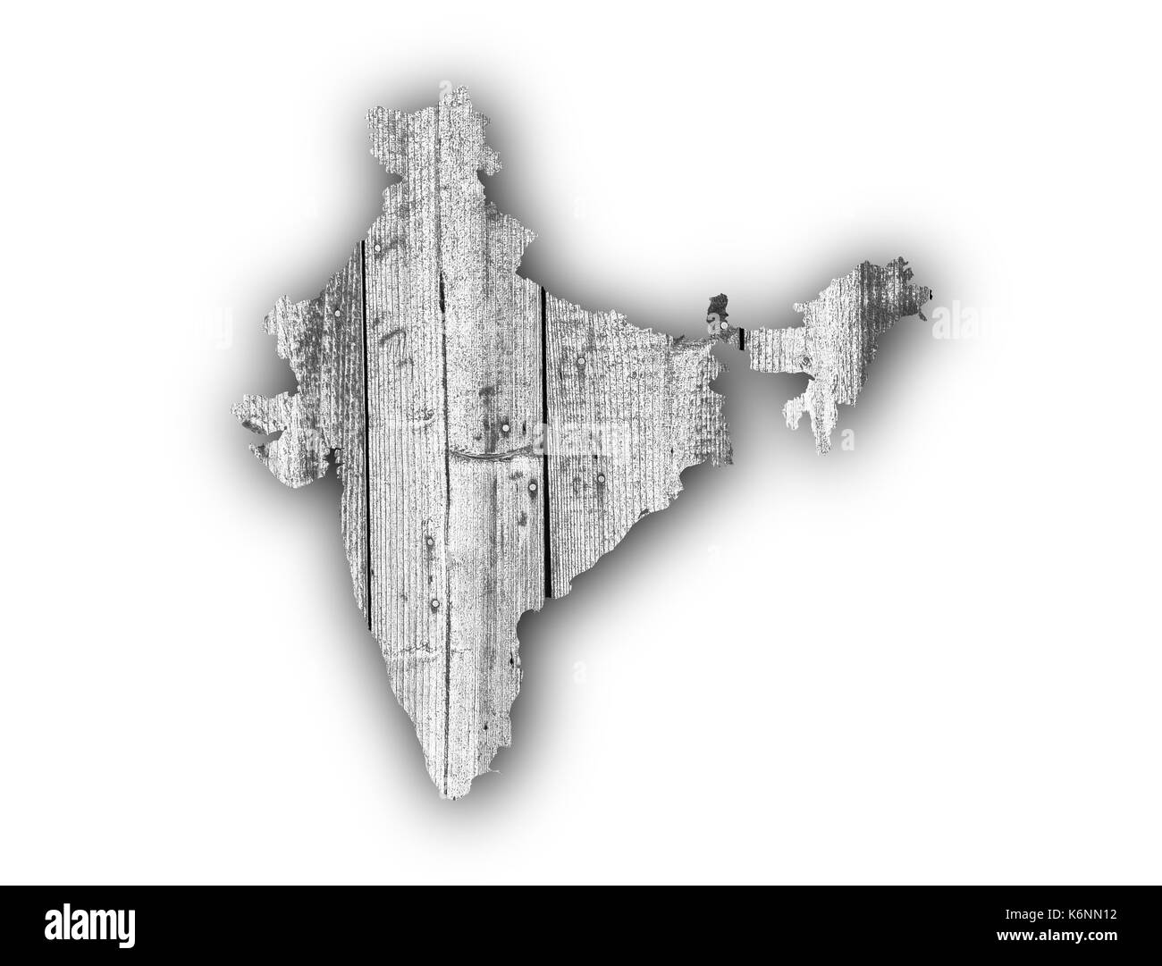 Map of India on weathered wood Stock Photo - Alamy