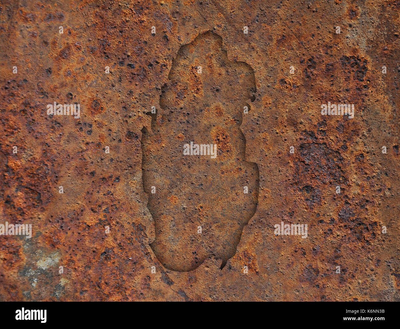 Map Of Qatar On Rusty Metal Stock Photo Alamy