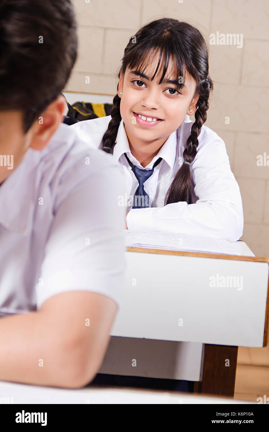 Indian High School Students Studying In Class room Education Stock Photo