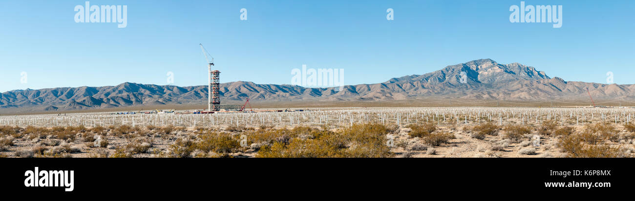 Ivanpah solar thermal power plant Stock Photo