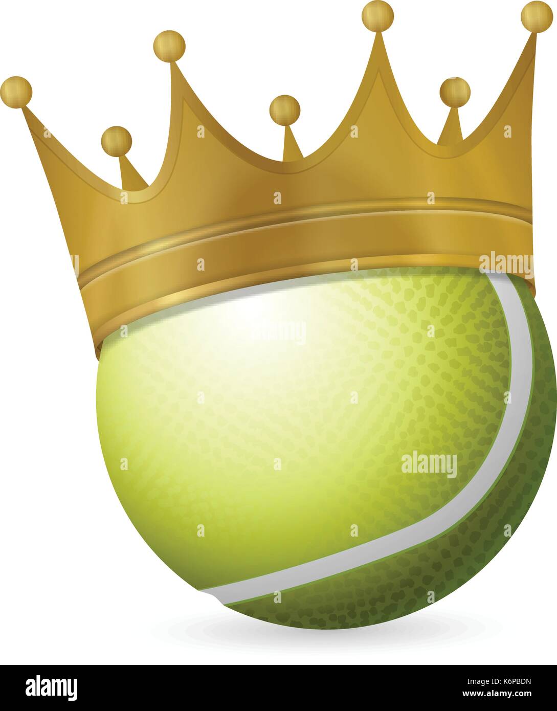 Tennis ball with crown on a white background. Vector illustration Stock  Vector Image & Art - Alamy