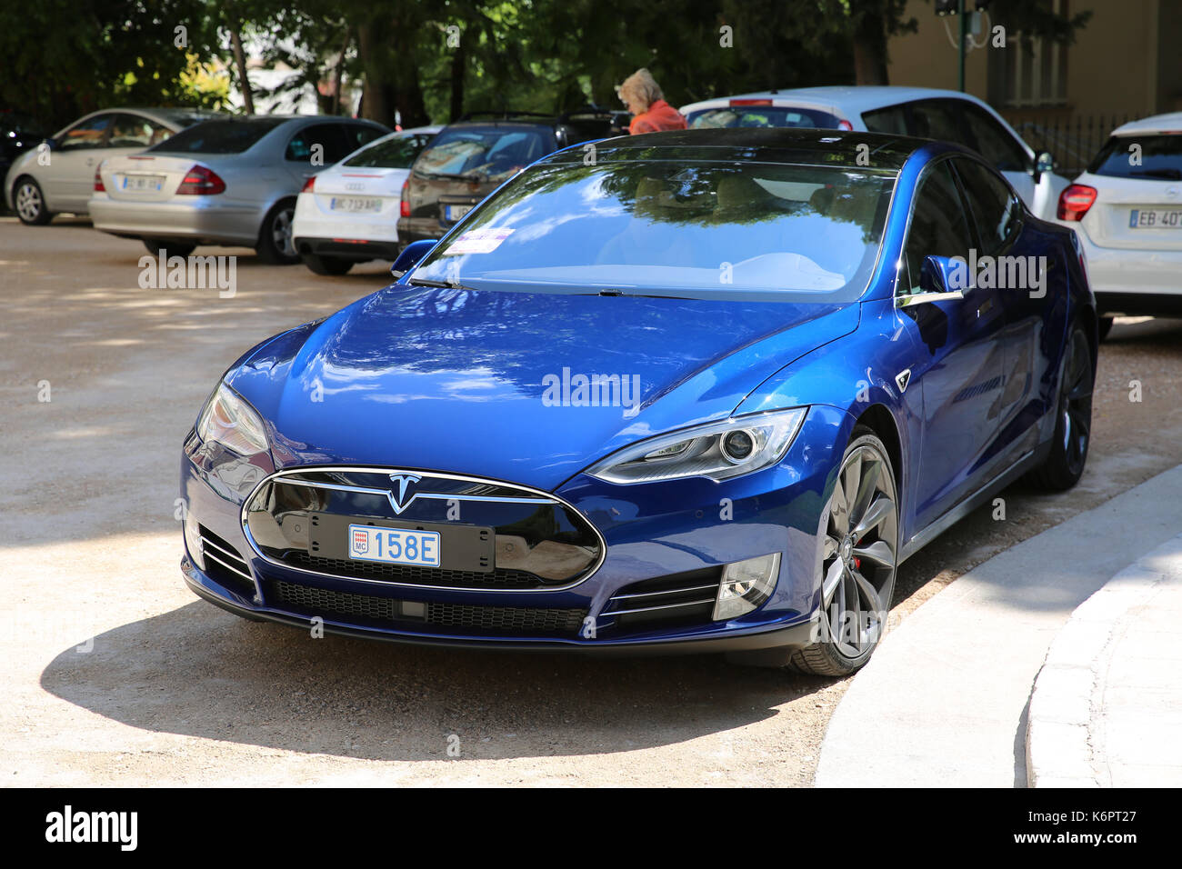 A blue tesla deals