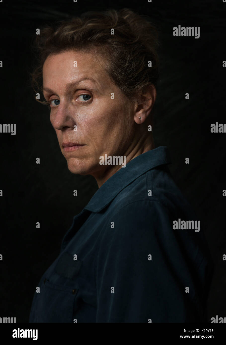 RELEASE DATE: November 10, 2017 TITLE: Three Billboards Outside Ebbing, Missouri STUDIO: Fox Searchlight Pictures DIRECTOR: Martin McDonagh PLOT: In this darkly comic drama, a mother personally challenges the local authorities to solve her daughter's murder, when they fail to catch the culprit STARRING: FRANCES MCDORMAND as Mildred Hayes. (Credit Image: © Fox Searchlight Pictures/Entertainment Pictures) Stock Photo