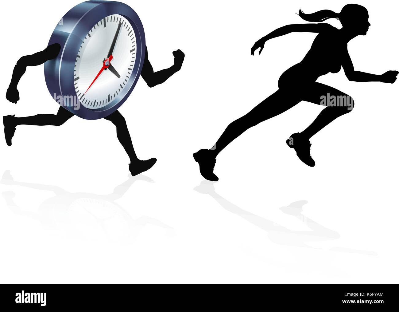 Chased by the Clock Time Pressure Stock Vector
