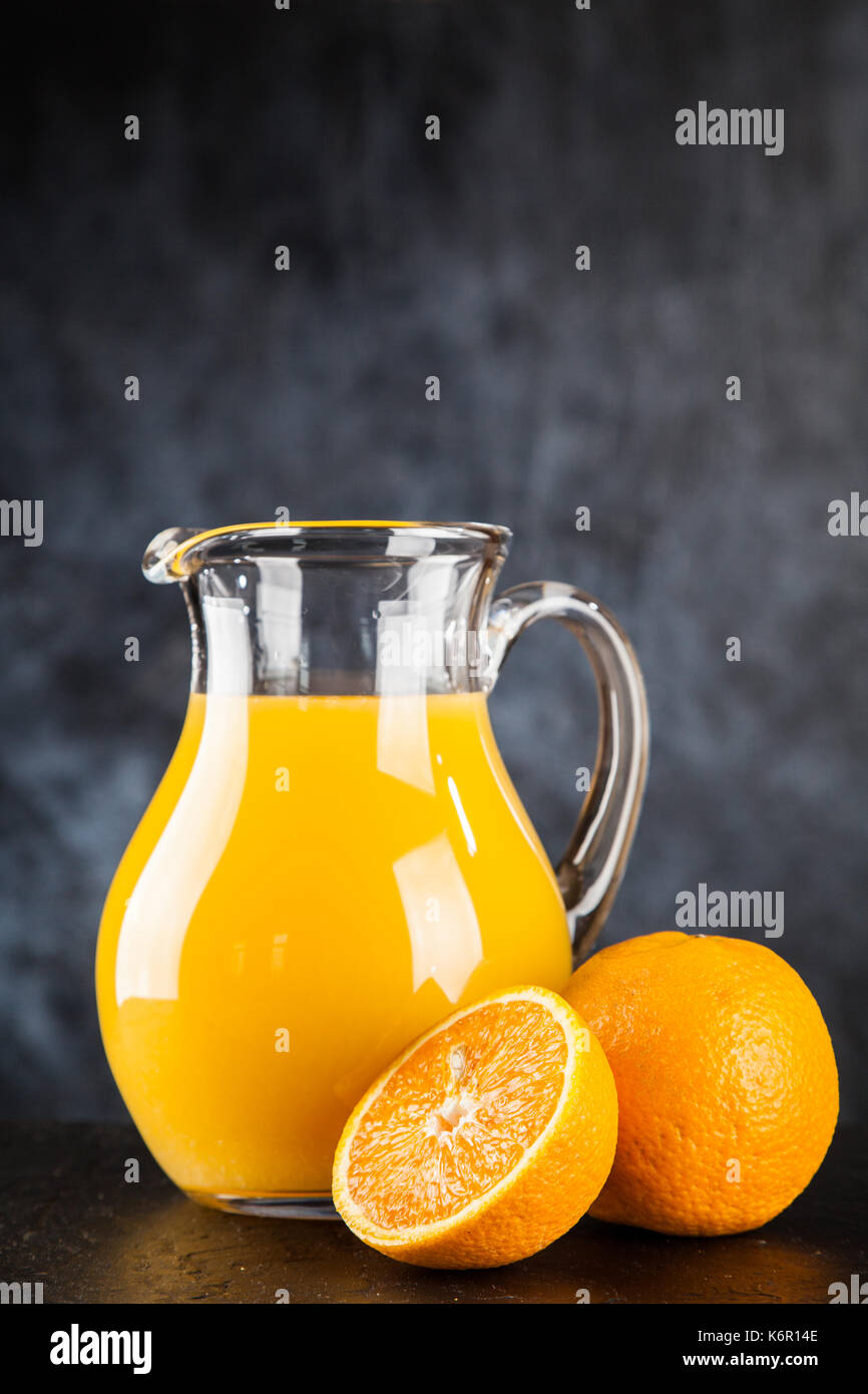 Jar of orange juice Stock Photo Alamy