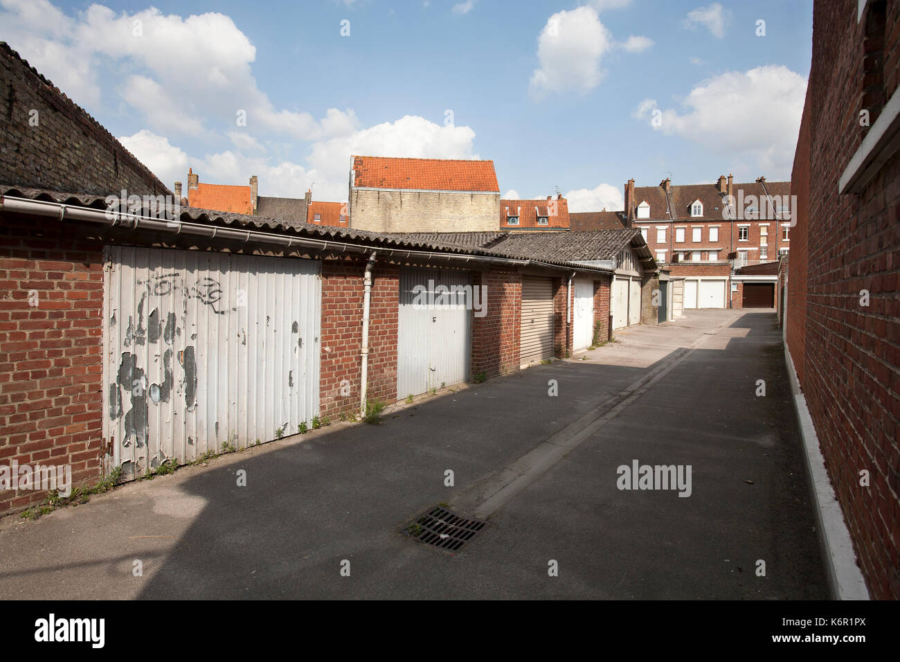 Garage Doors At The Backside Of The Houses In Bergues France