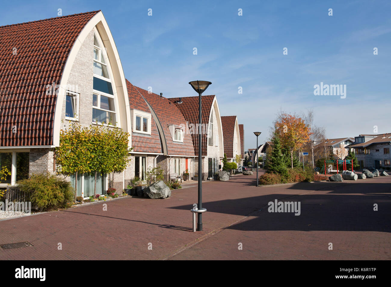 Home zone in a residential district Stock Photo