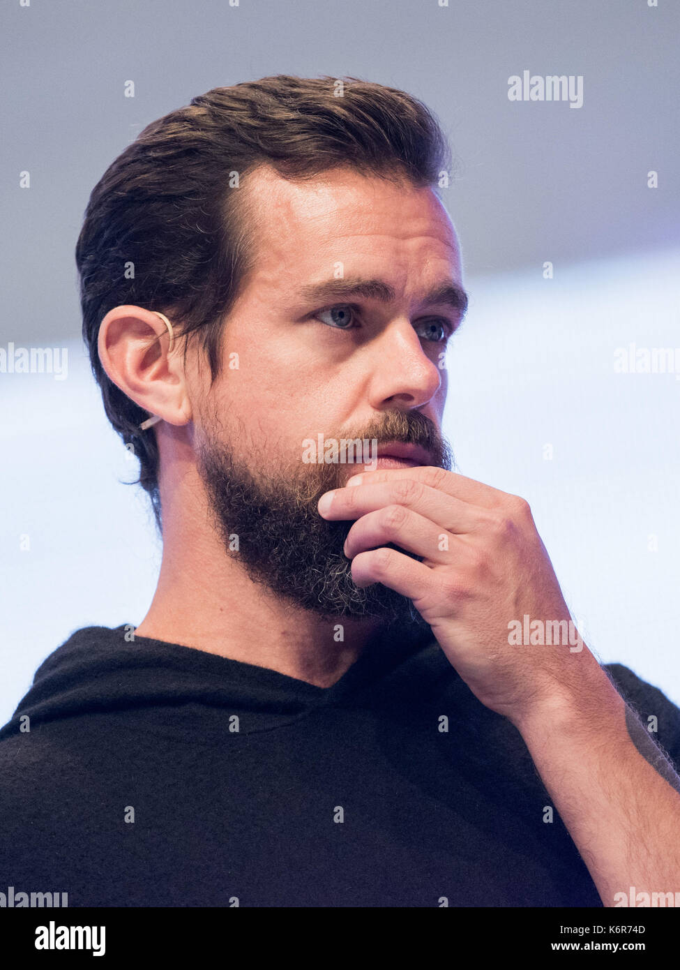 Cologne, Germany. 13th Sep, 2017. Jack Dorsey, CEO of Twitter speaks at the  digital fair dmexco in Cologne, Germany, 13 September 2017. Photo: Rolf  Vennenbernd/dpa/Alamy Live News Stock Photo - Alamy
