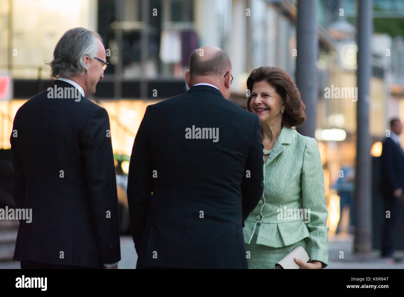Stockholm, Sweden, 12th September, 2017. Opening of the Riksdag. Tonights concert at Stockholm Concert Hall, due to the opening of the Riksdag. First Speaker of the Riksdag Urban Ahlin, welcomes Queen Silvia. Credit: Barbro Bergfeldt/Alamy Live News Stock Photo