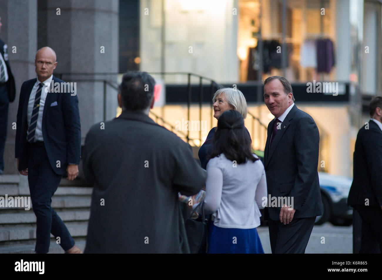 Stockholm, Sweden, 12th September, 2017. Opening of the Riksdag. Tonights concert at Stockholm Concert Hall, due to the opening of the Riksdag. PM Stefan Lofven (S) and his wife Ulla Lofven arrives .Credit: Barbro Bergfeldt/Alamy Live News Stock Photo