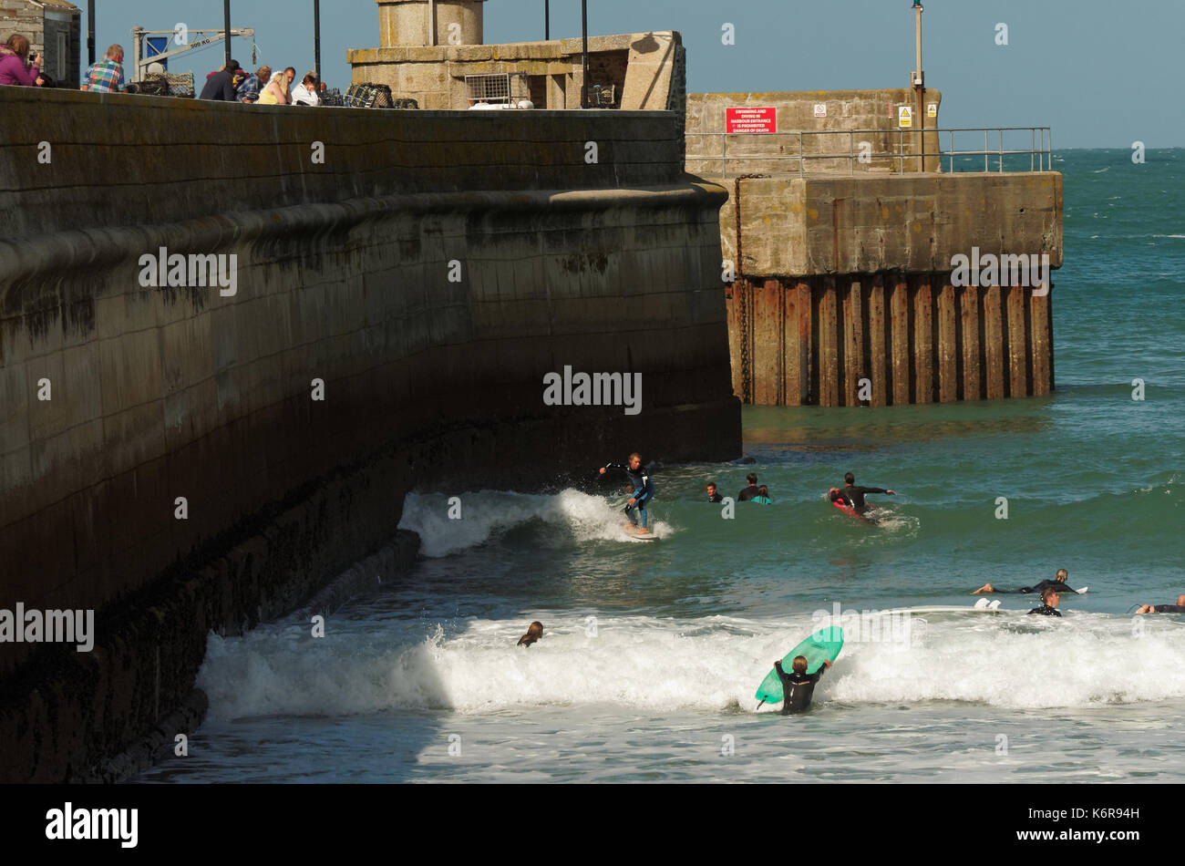 Wild wave surfing Stock Photo