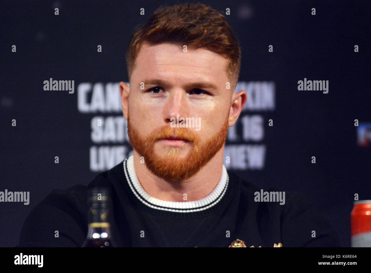 Las Vegas, Nevada, USA. 13th Sep, 2017. Challenger Canelo Alvarez ...