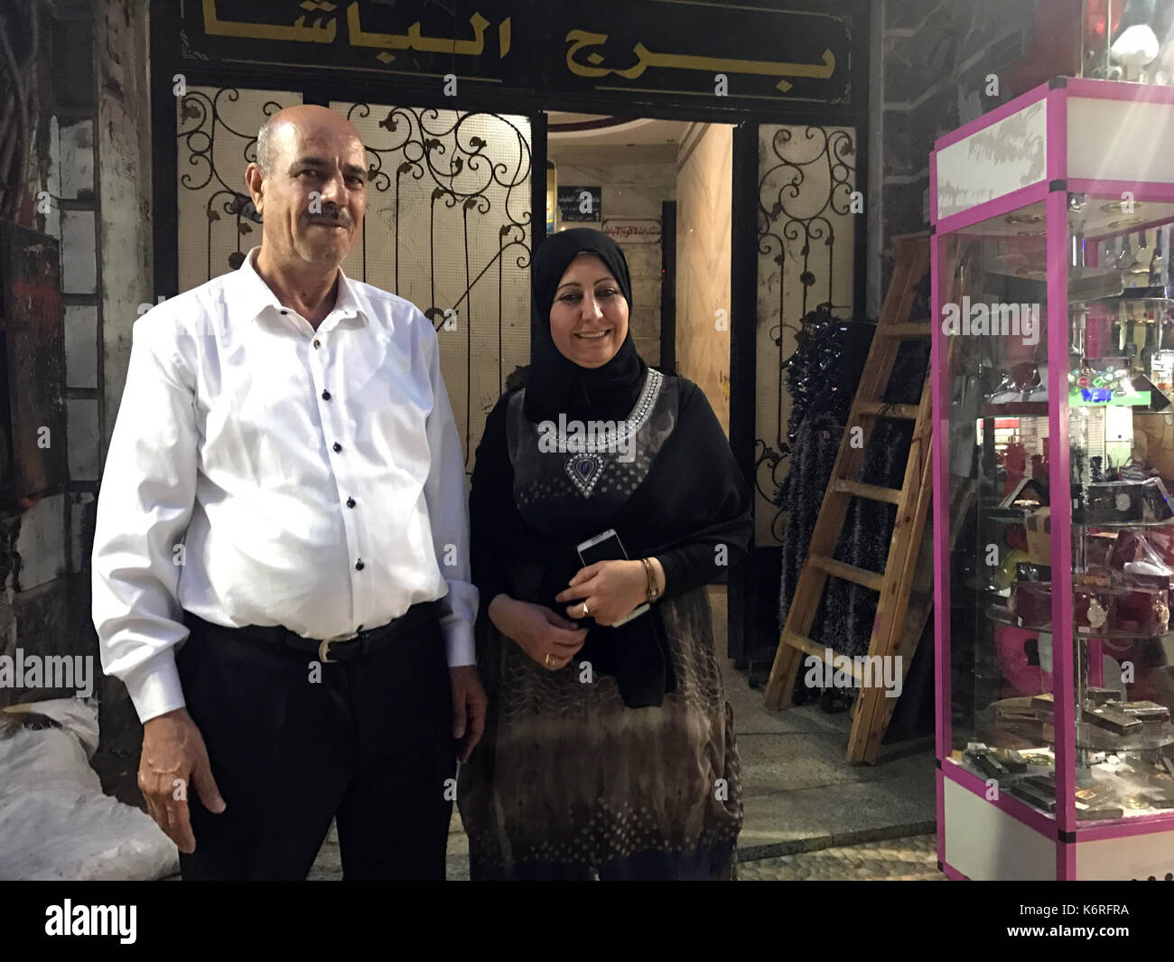 Cairo, Egypt. 23rd Mar, 2017. The Syrians Wedad Haschem and her husband