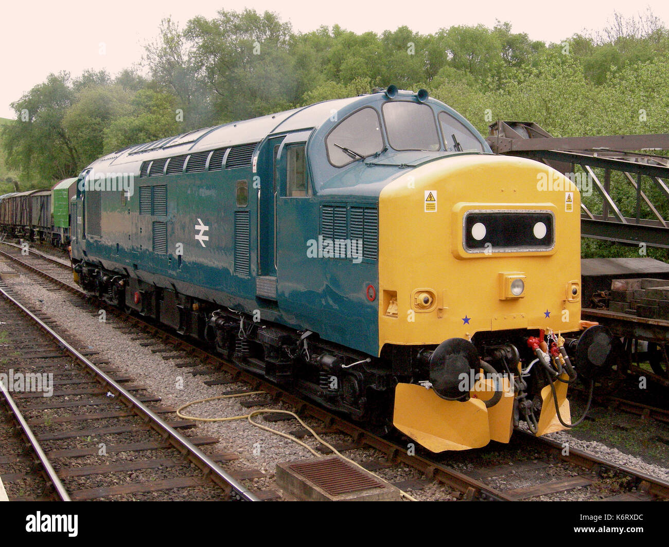 Class 37 locomotive on the Swanage Railway in Dorset, England Stock Photo