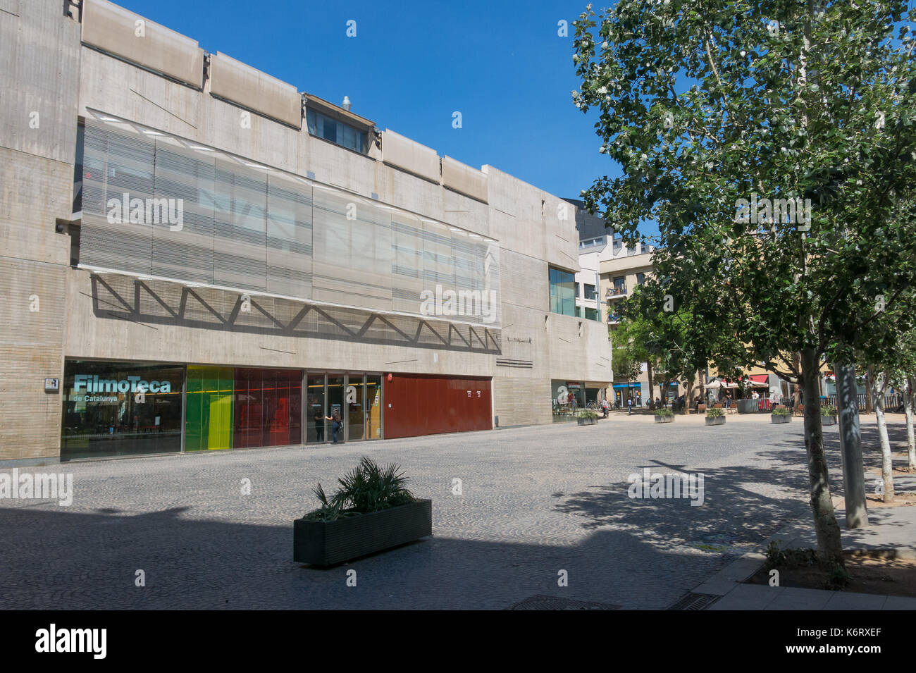 BARCELONA, SPAIN Facade of Filmoteca of Catalonia, film archive