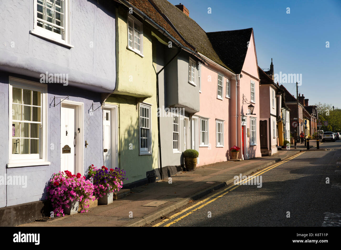 UK, England, Essex, Saffron Walden, Castle Street, ancient timber framed houses Stock Photo