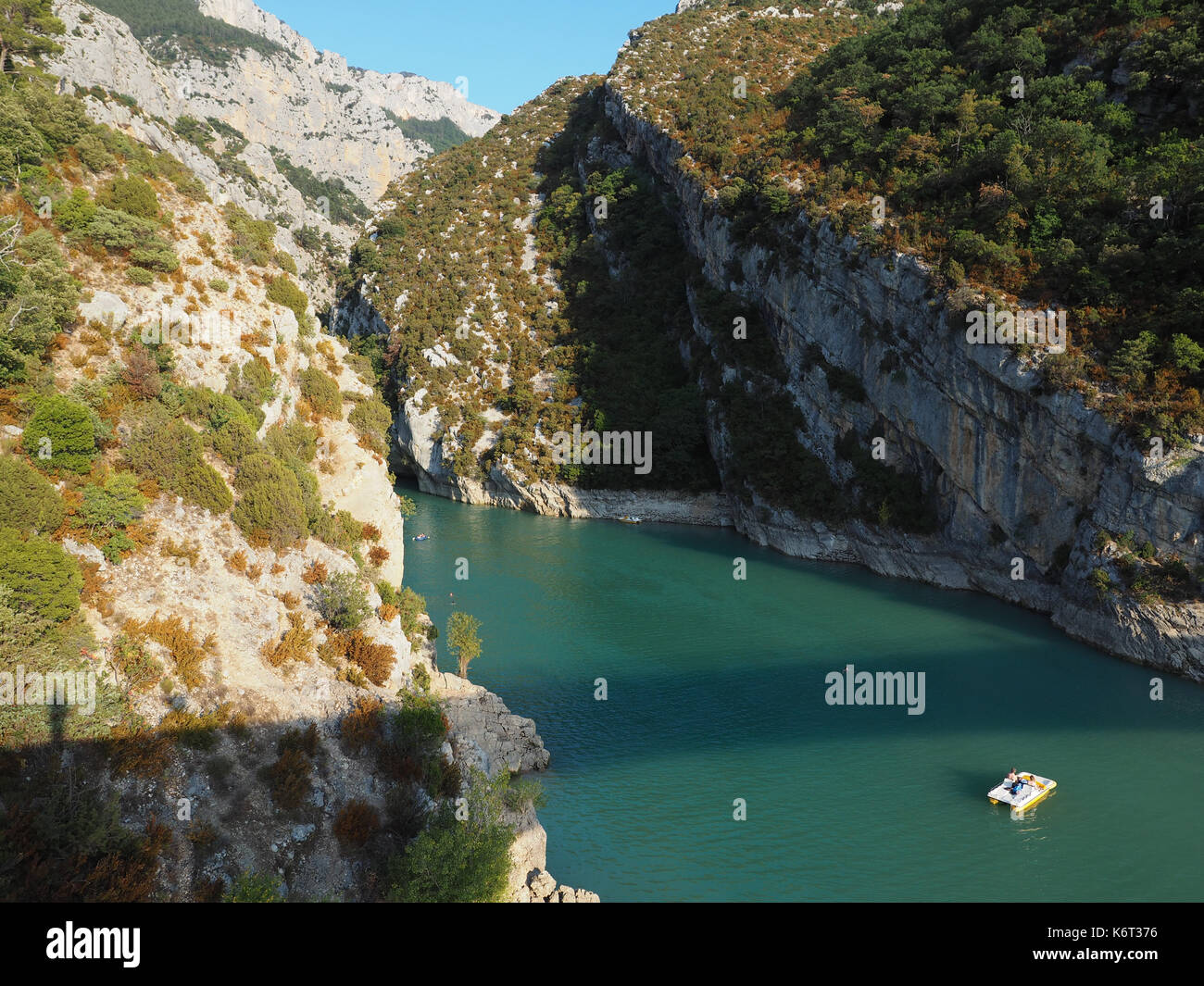 The gate of the Lac de SainteCroix to the du Verdon Stock Photo