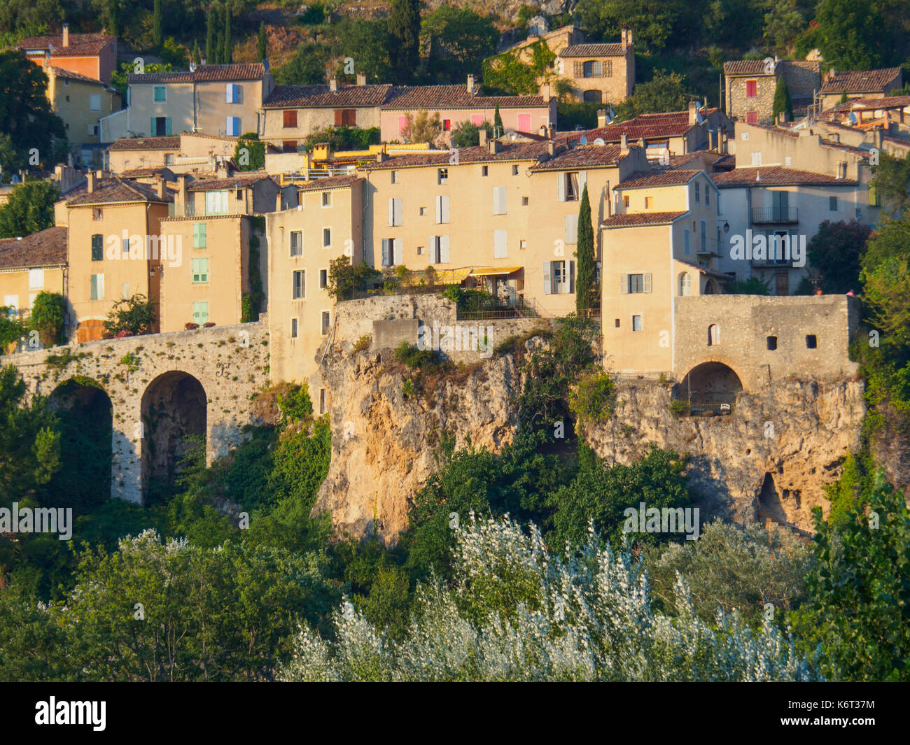 A view of the village of MoustiersSainteMarie, located on a cliff in