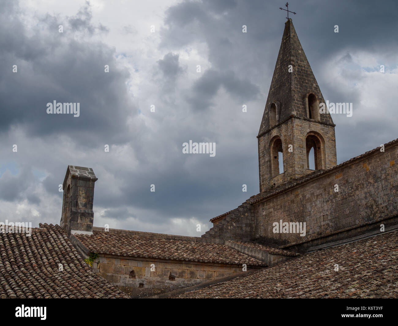 Pictures of the Le Thoronet abbey in France. Stock Photo