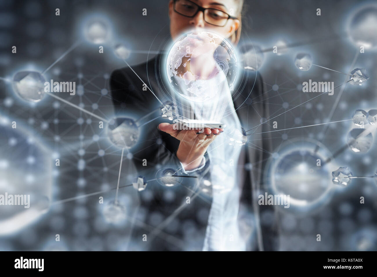 Innovative technologies in science and medicine. Technology to connect. The concept of security Stock Photo