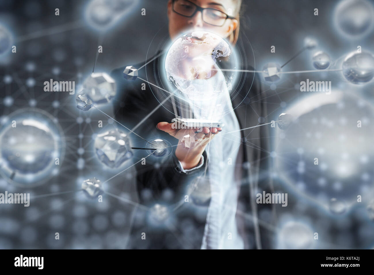 Innovative technologies in science and medicine. Technology to connect. The concept of security Stock Photo