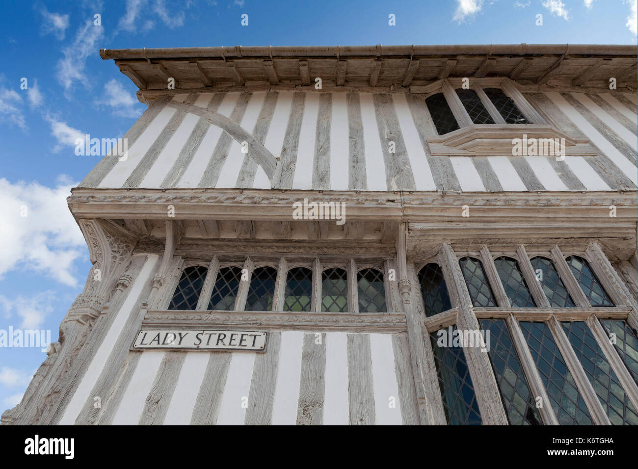 Timber framed medieval houses in Lavenham, Suffolk, England Stock Photo