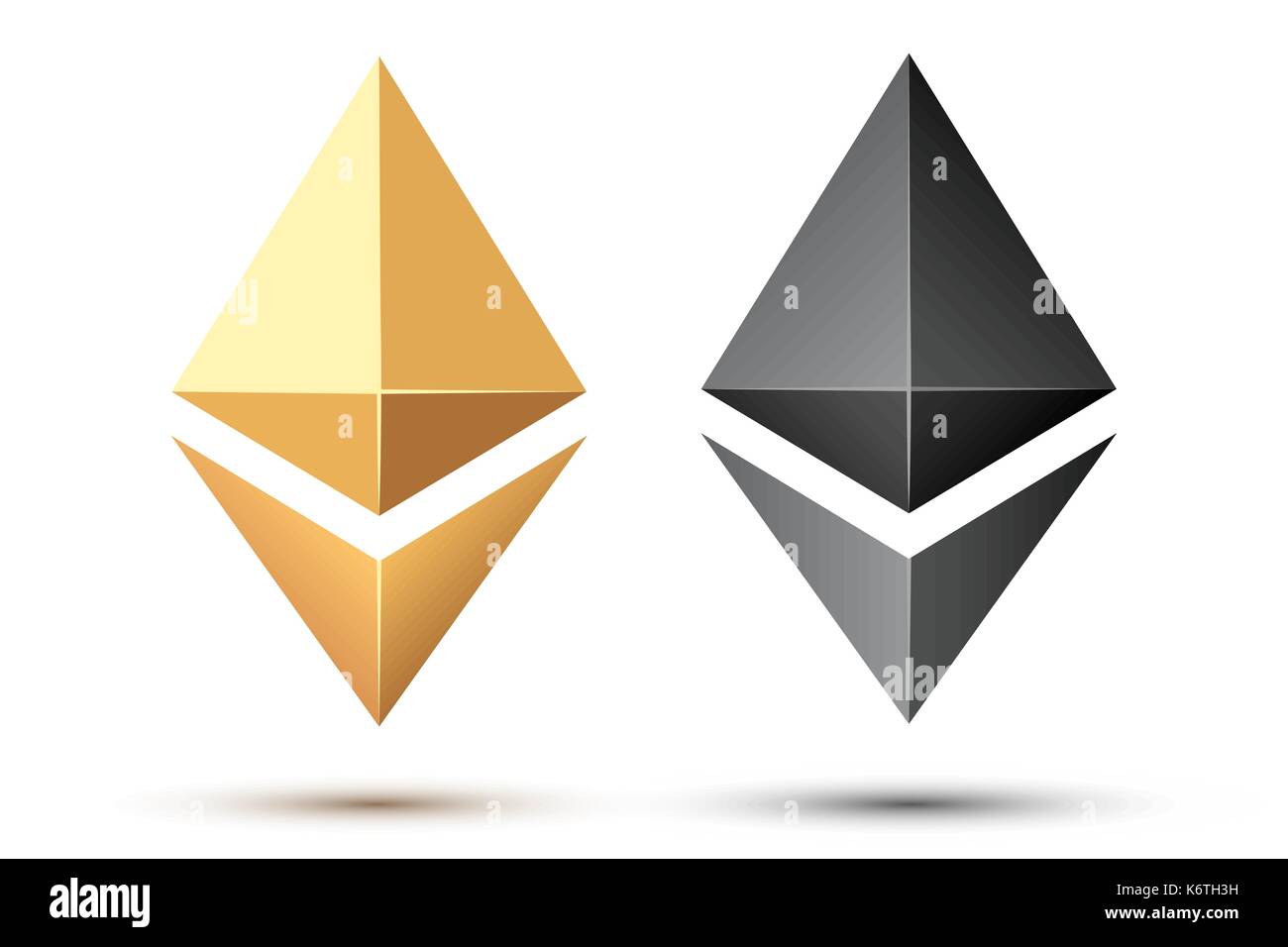 Set of Ethereum sign. Stock Vector