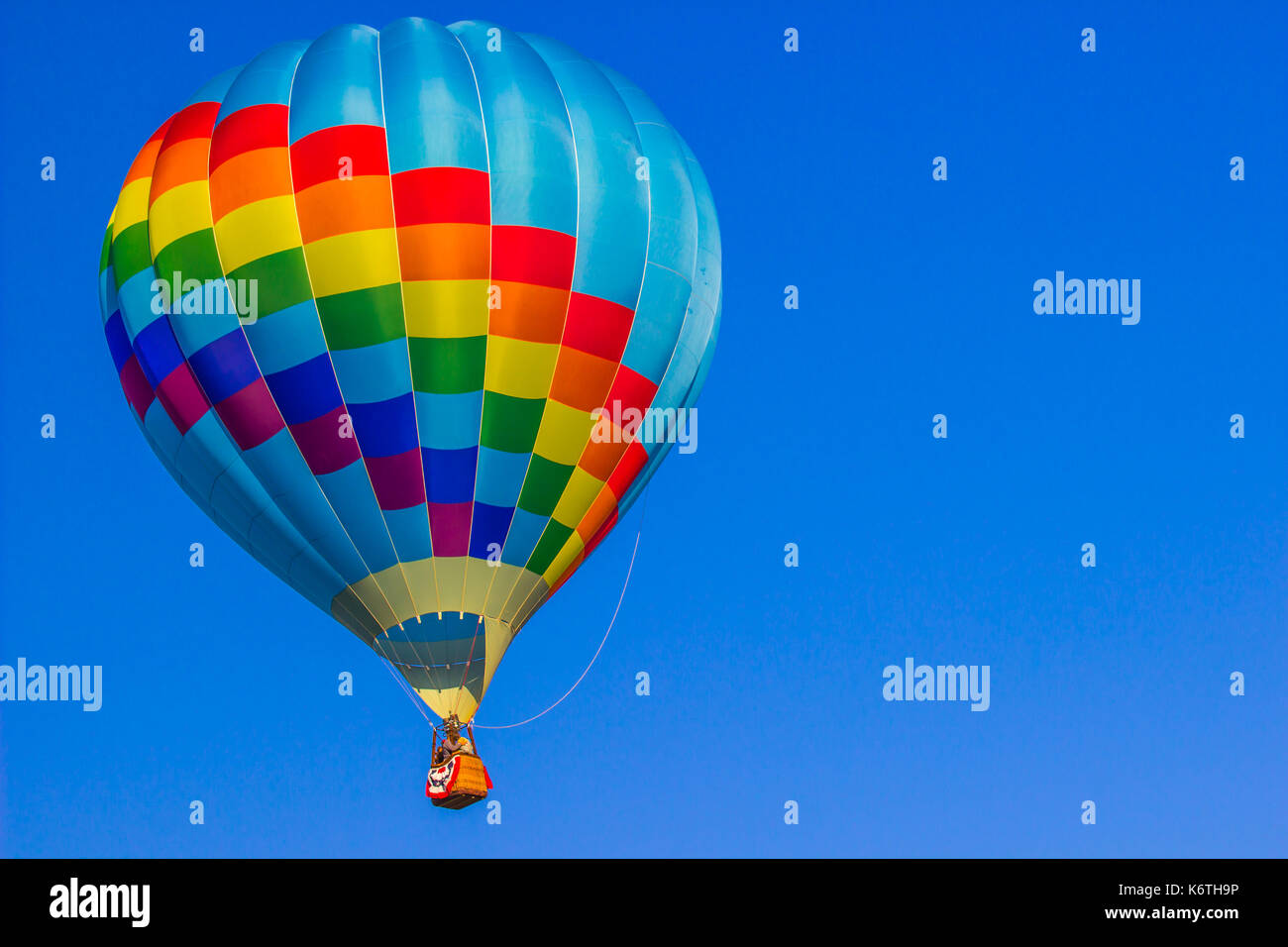 Brilliant Colored Hot Air Balloon Stock Photo