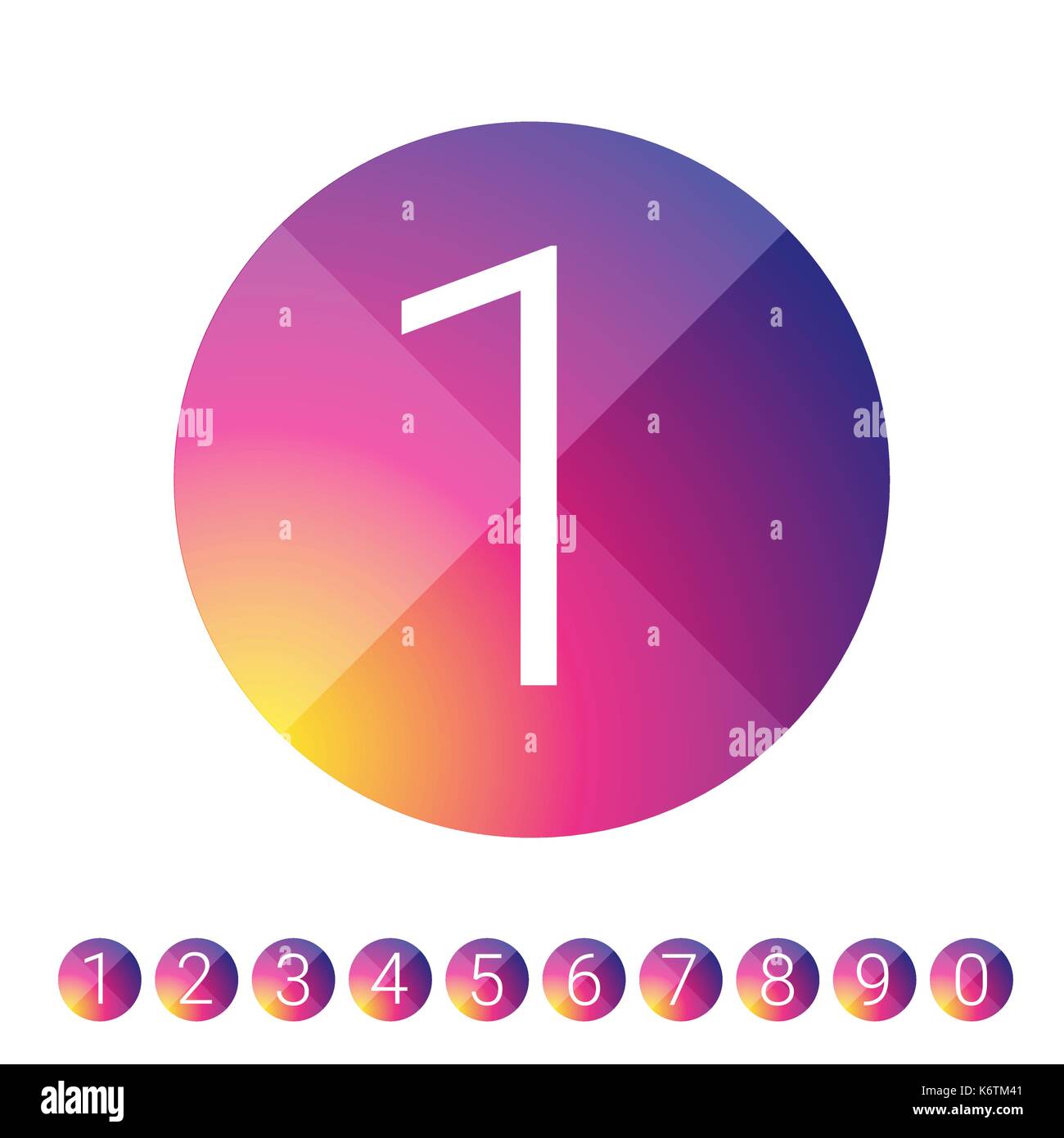 Number set vector circle bright set Stock Vector Image & Art - Alamy